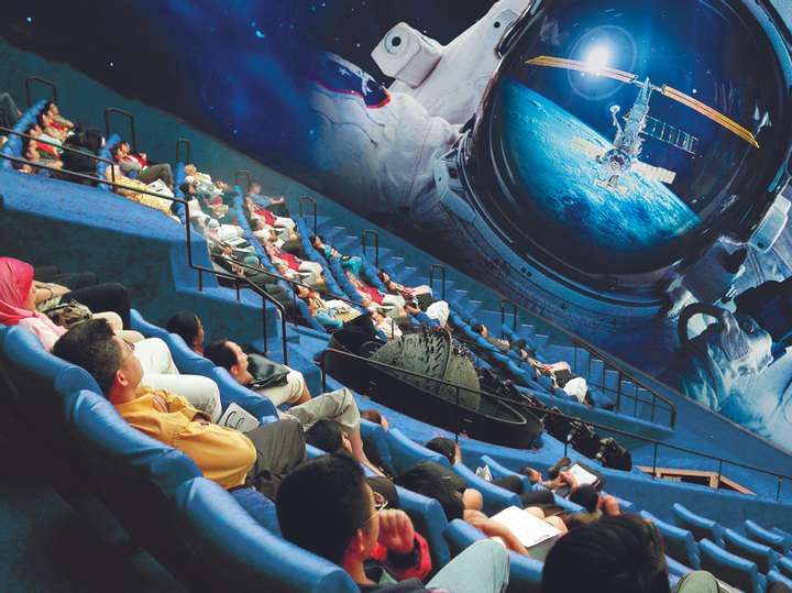 Image of our virtual space travel in the auditorium