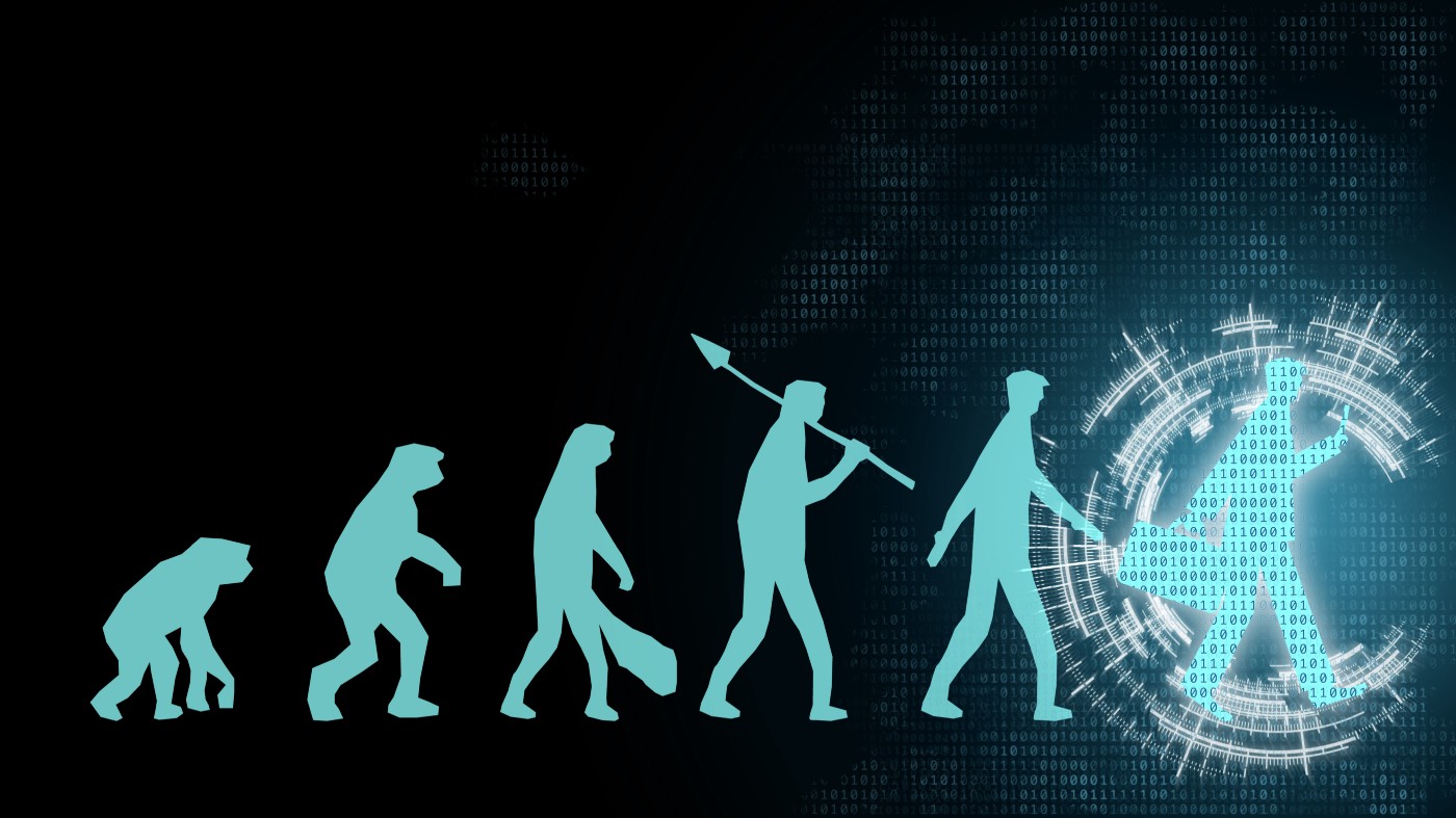 Graphic design of the human evolution