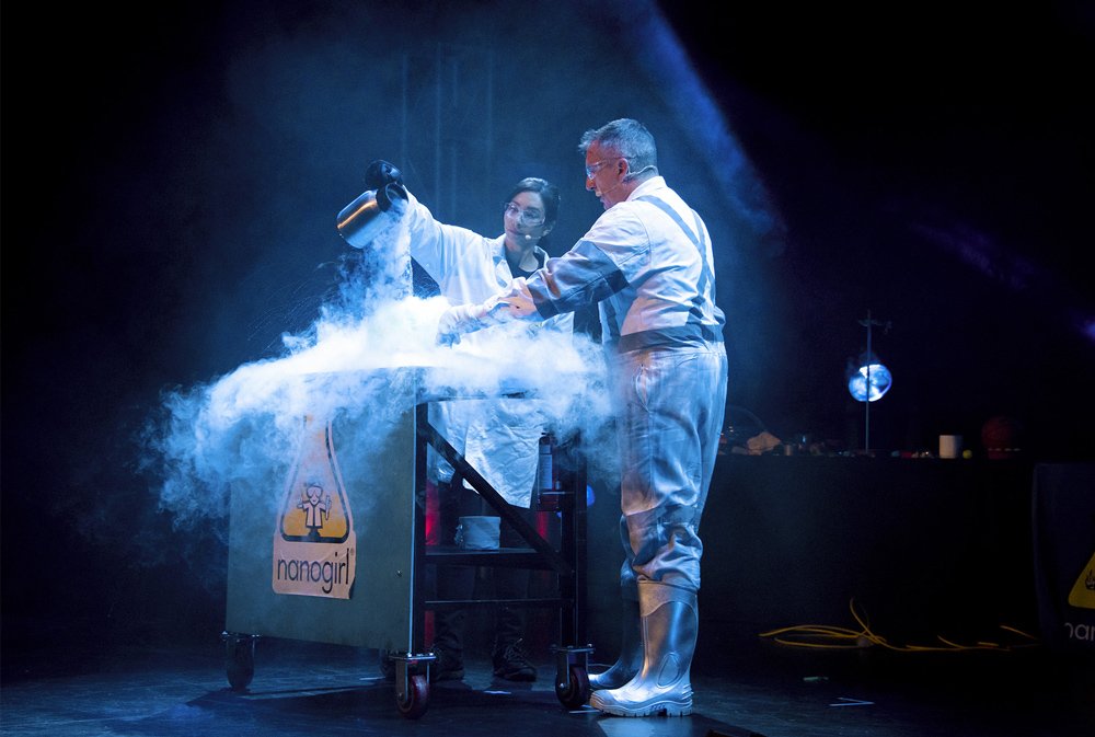 Image of a smoke show performance from Nanogirl